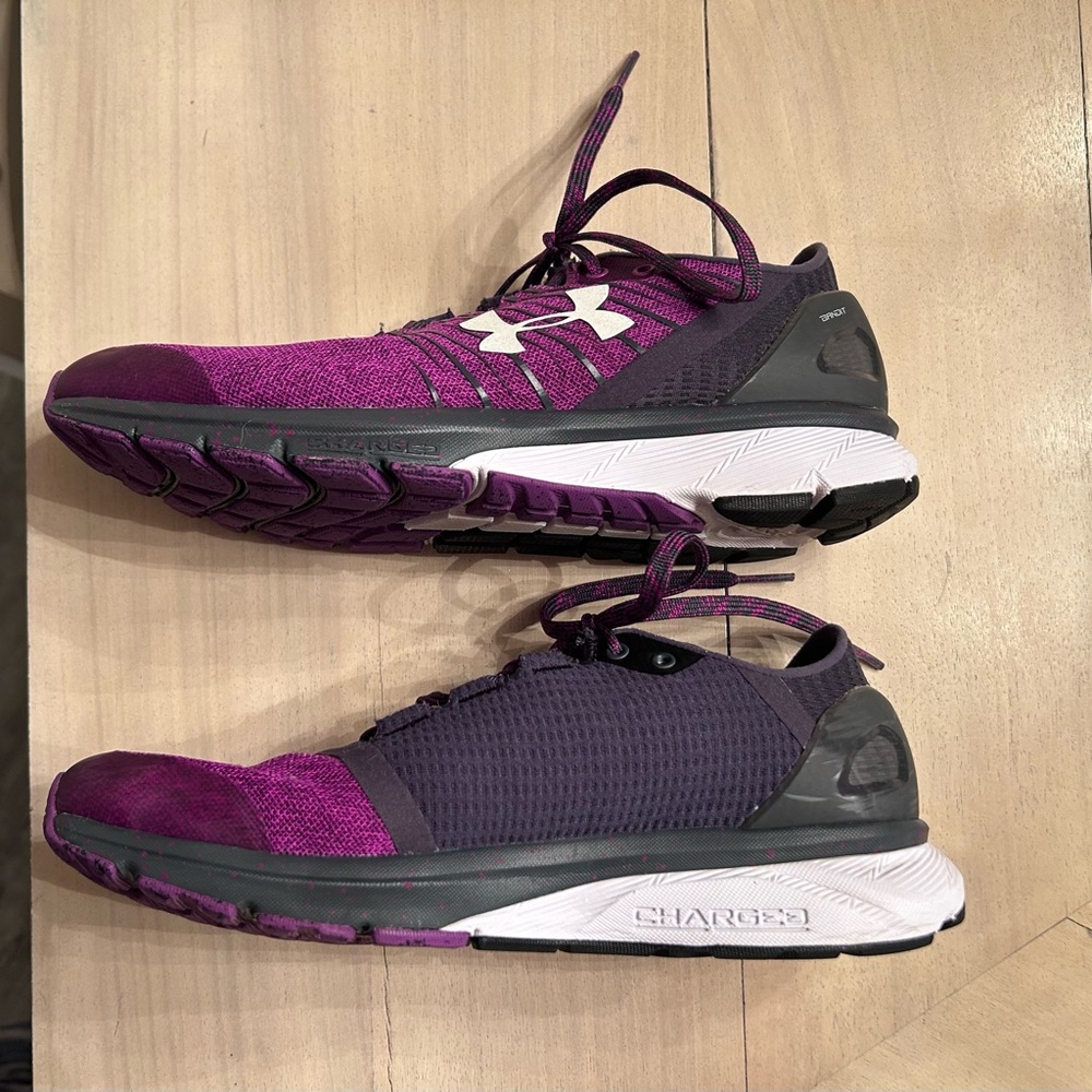 Under Armour Women's Bandit 2 Charged Purple and Black Sneakers size 9.5 - Picture 3 of 12